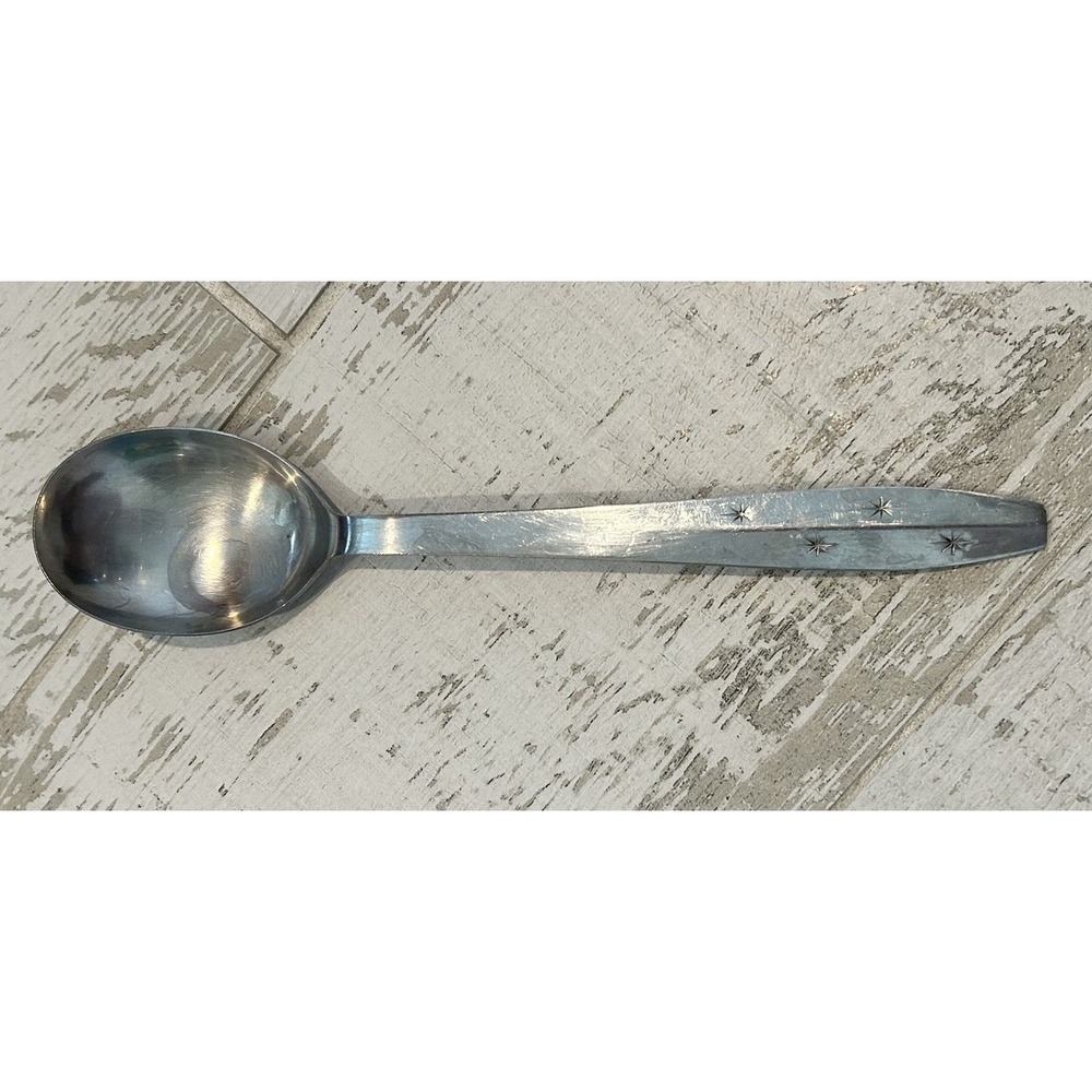 Vintage Regent Sheffield Stainless Steel Atomic Starburst Serving Spoon JAPAN